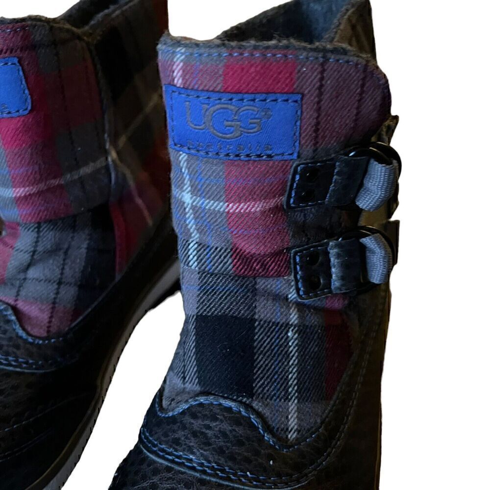 UGG Marais Womens Size 6M EU37 Gray Plaid Wool Lined Waterproof Ankle Boots‎ - Picture 7 of 15